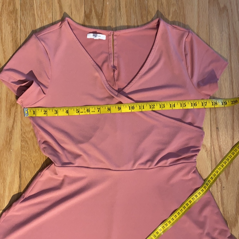 maurices pink v-neck a-line fit & flare dress M - Picture 11 of 12